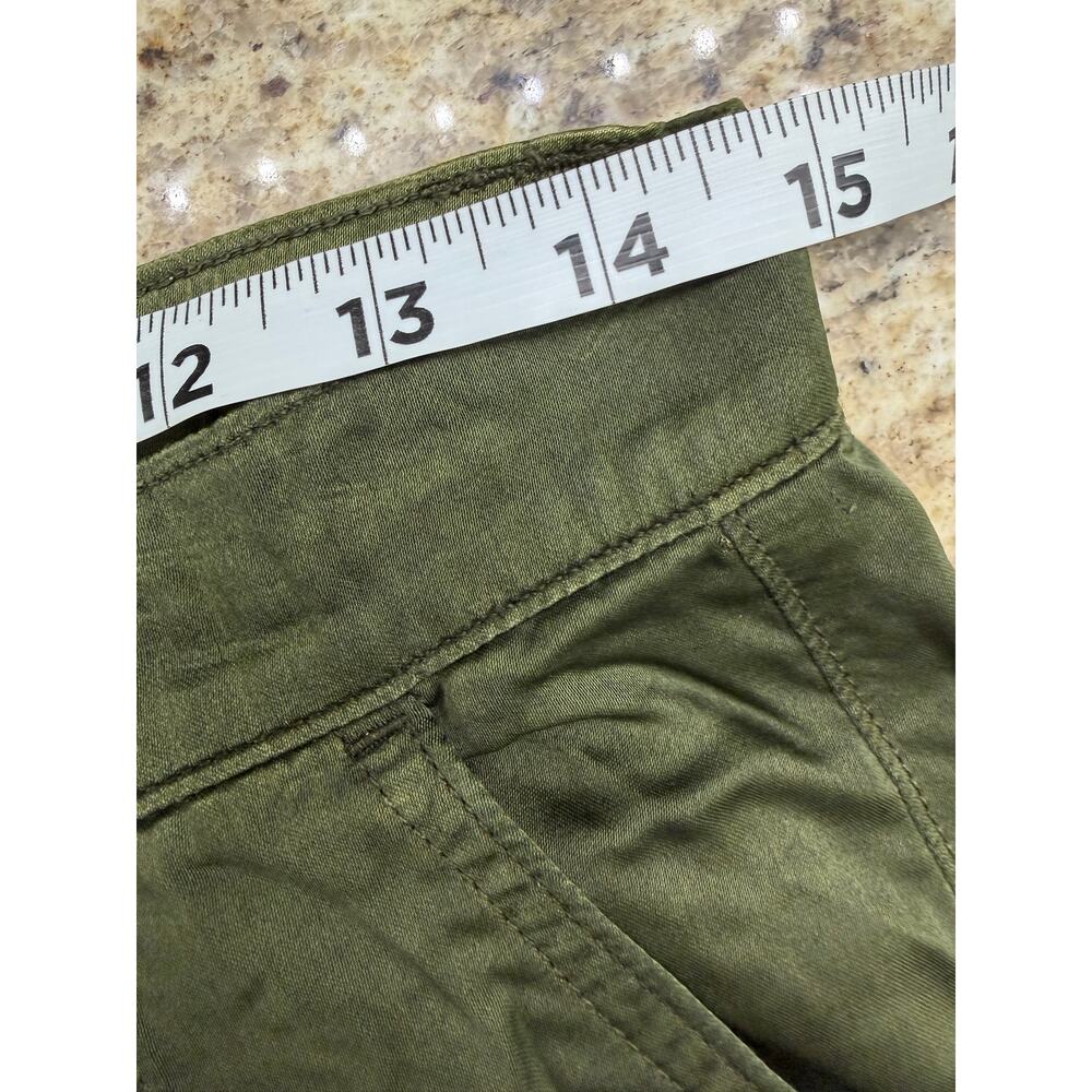 American Eagle silky olive green cargo pant side pocket drawstring ankles S Tall - Picture 7 of 9